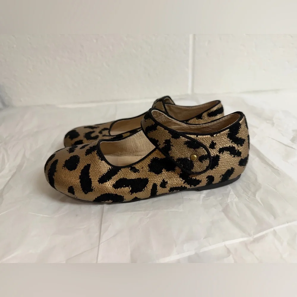 Old Soles Leather Leopard Print Mary Jane Shoes size 13.5